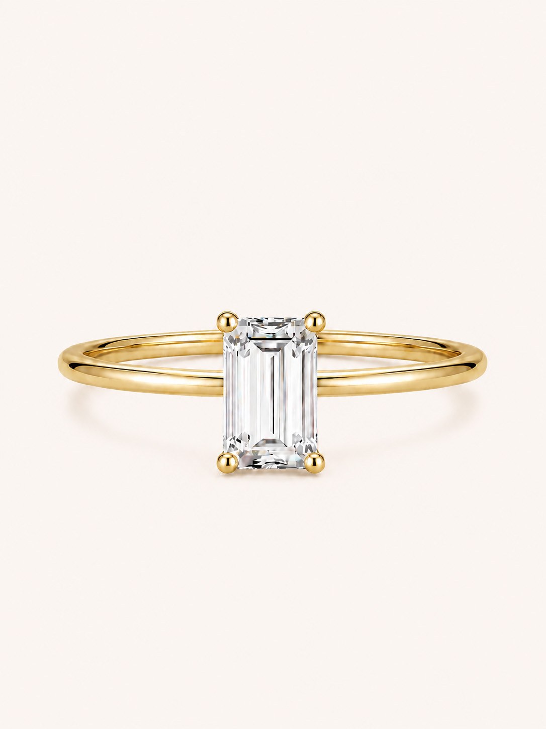 Emerald-Cut Lab-Grown Diamond Stackable Ring