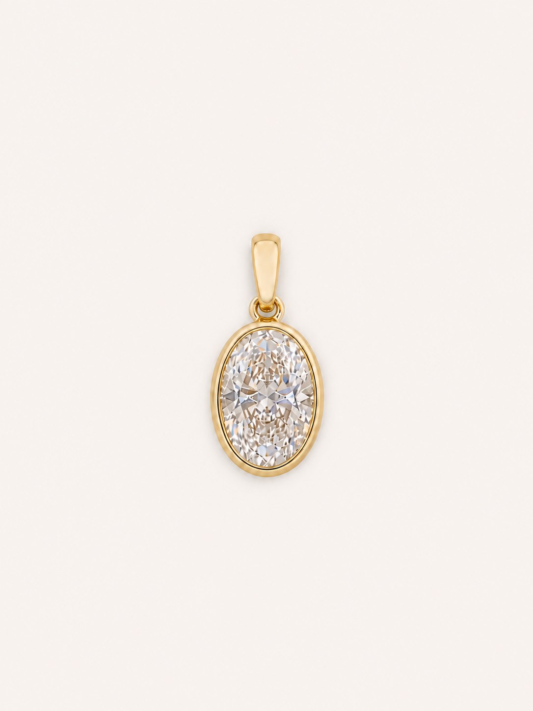 1.5 ct Oval-Cut Bezel-Set Lab-Grown Diamond Pendant