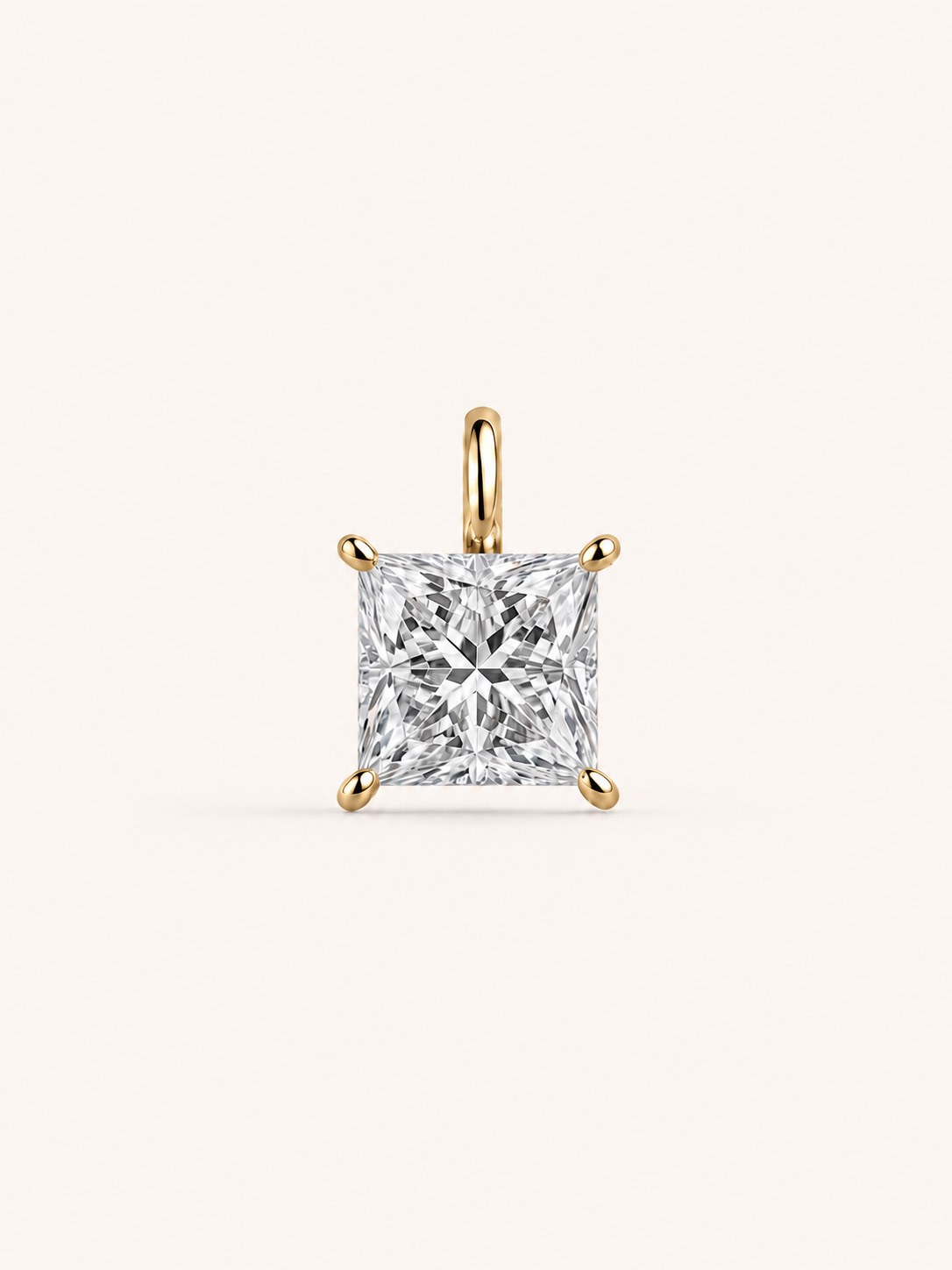 1 ct Princess-Cut Four-Prong Lab-Grown Diamond Pendant
