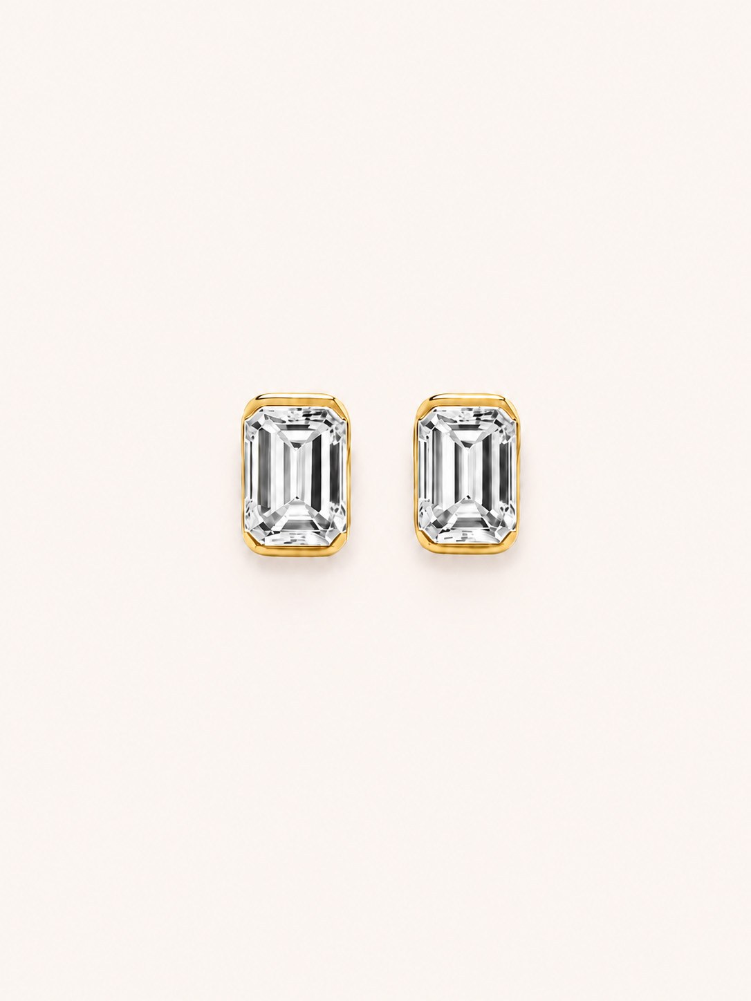 Emerald-Cut Solitaire Stud Earrings