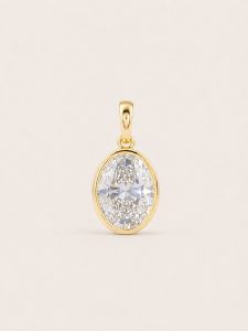 Round Brilliant Cut Bezel-Set Solitaire Pendant — 1.5ct