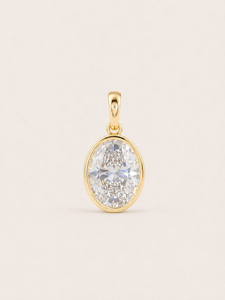Round Brilliant Cut Bezel-Set Solitaire Pendant — 1.5ct