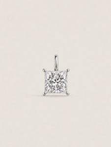 Princess Cut Four-Prong Solitaire Pendant — 1ct