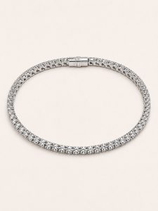 Endless Radiance Round Cut Tennis Bracelet — 14K White Gold