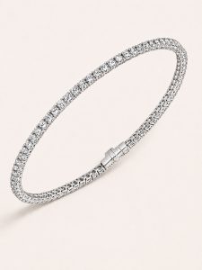 Endless Radiance Round Cut Tennis Bracelet — 14K White Gold