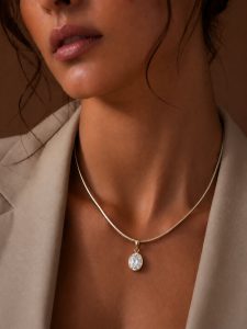 Round Brilliant Cut Bezel-Set Solitaire Pendant — 1.5ct