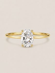 Geometric Lab-Grown Diamond Stackable Ring — Oval Cut
