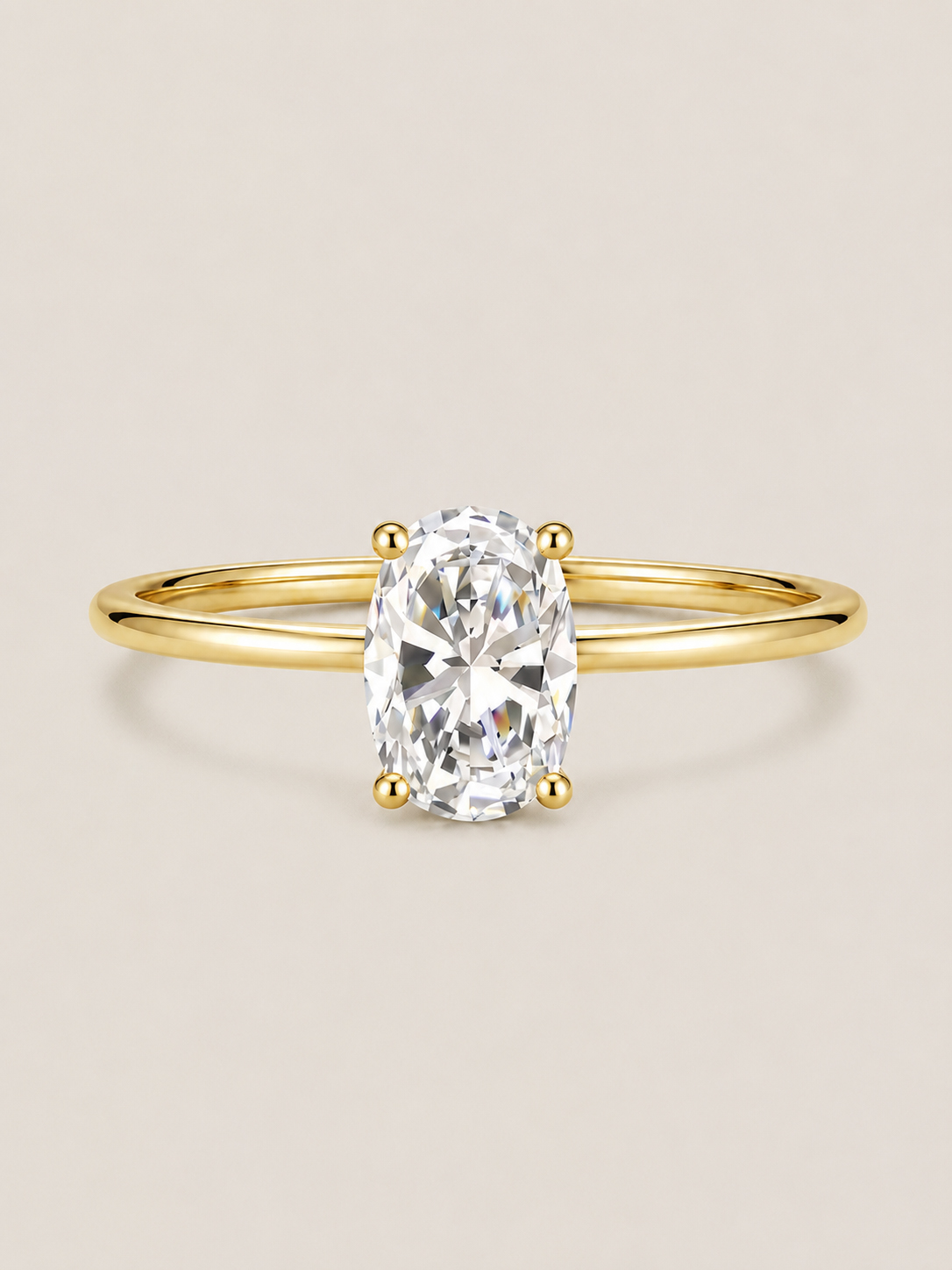 Geometric Lab-Grown Diamond Stackable Ring — Oval Cut