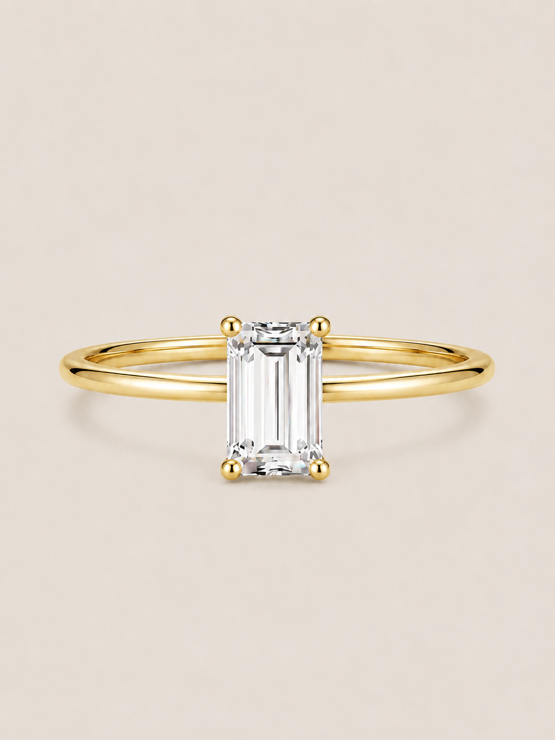 Geometric Lab-Grown Diamond Stackable Ring — Emerald Cut