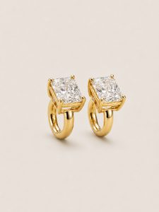 Radiant Cut Wrap Around Huggie Earrings