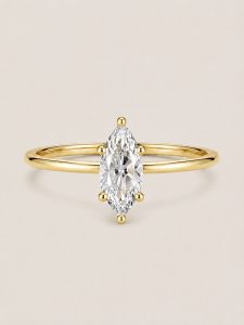 Geometric Lab-Grown Diamond Stackable Ring — Marquise Cut