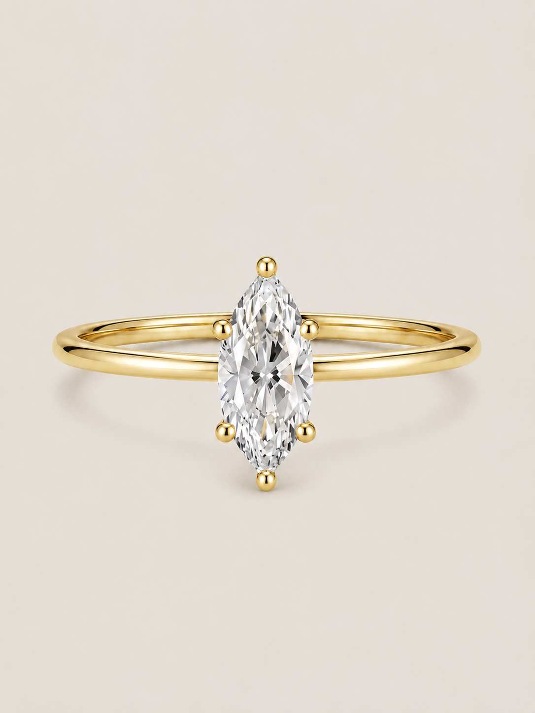 Geometric Lab-Grown Diamond Stackable Ring — Marquise Cut