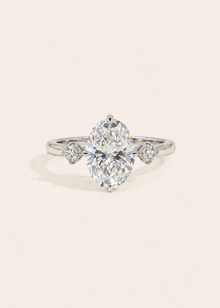 Oval Modified Brilliant Three-Stone Diamond Ring