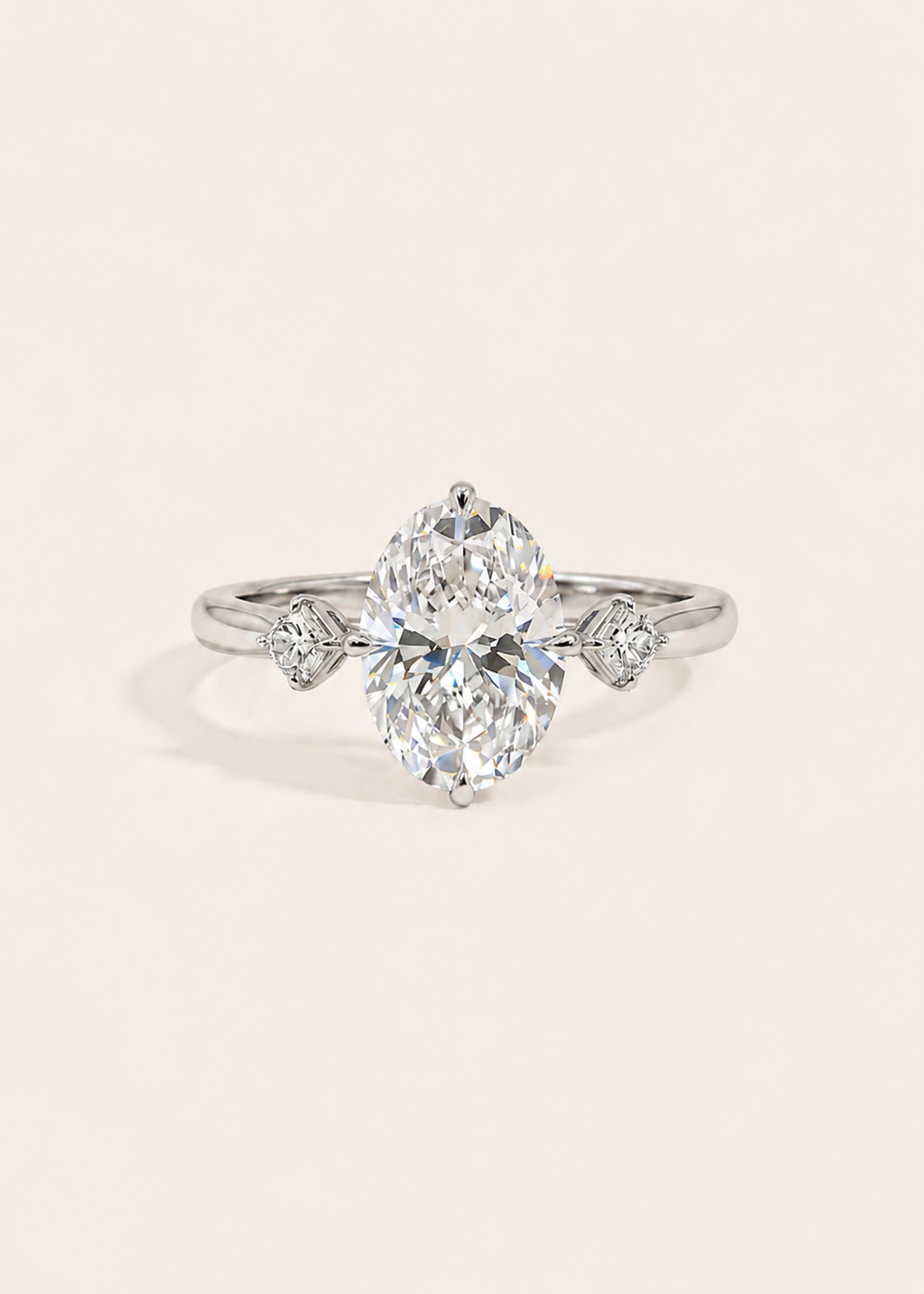 Oval Modified Brilliant Three-Stone Diamond Ring