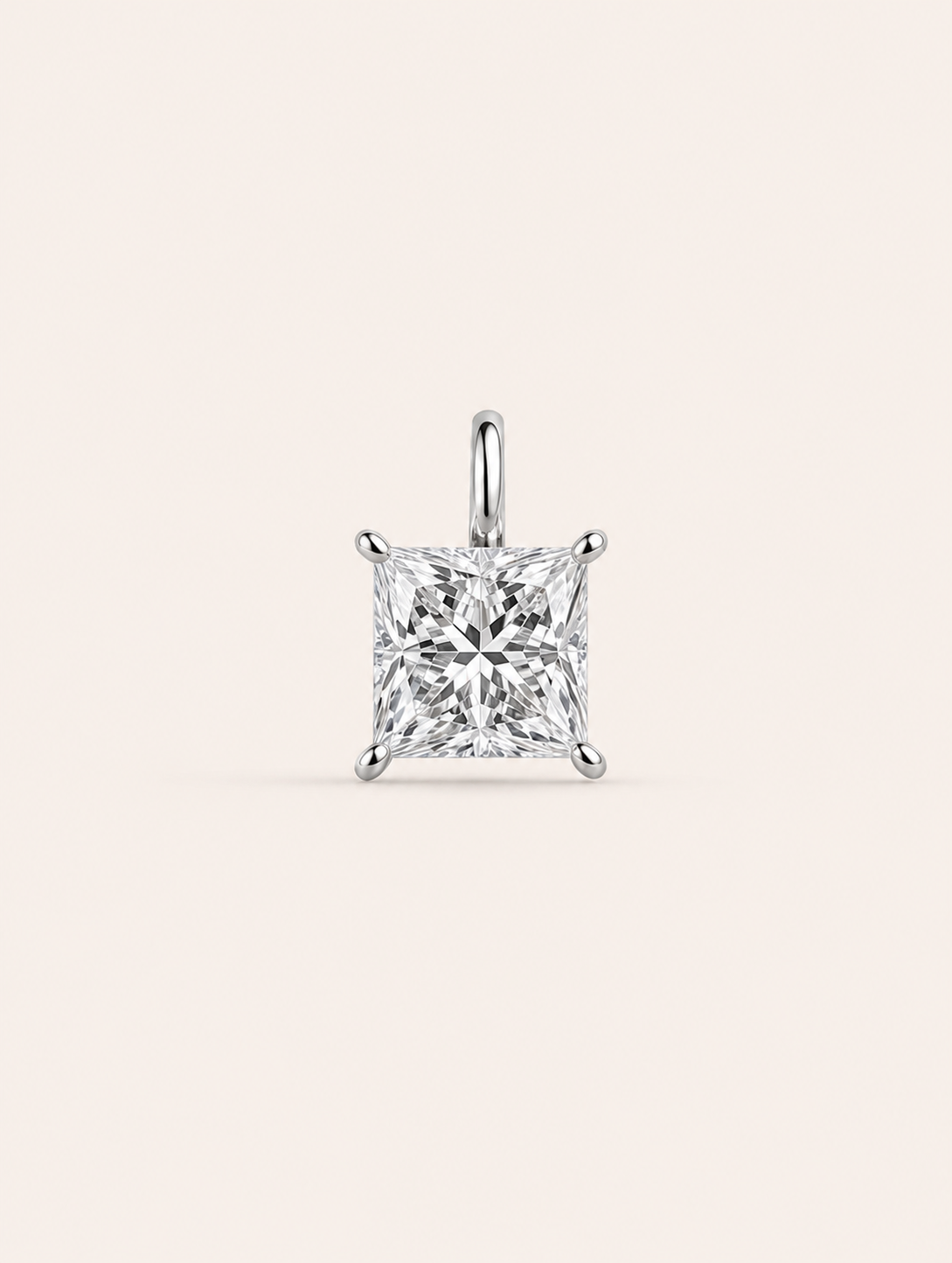 1 ct Princess-Cut Four-Prong Lab-Grown Diamond Pendant