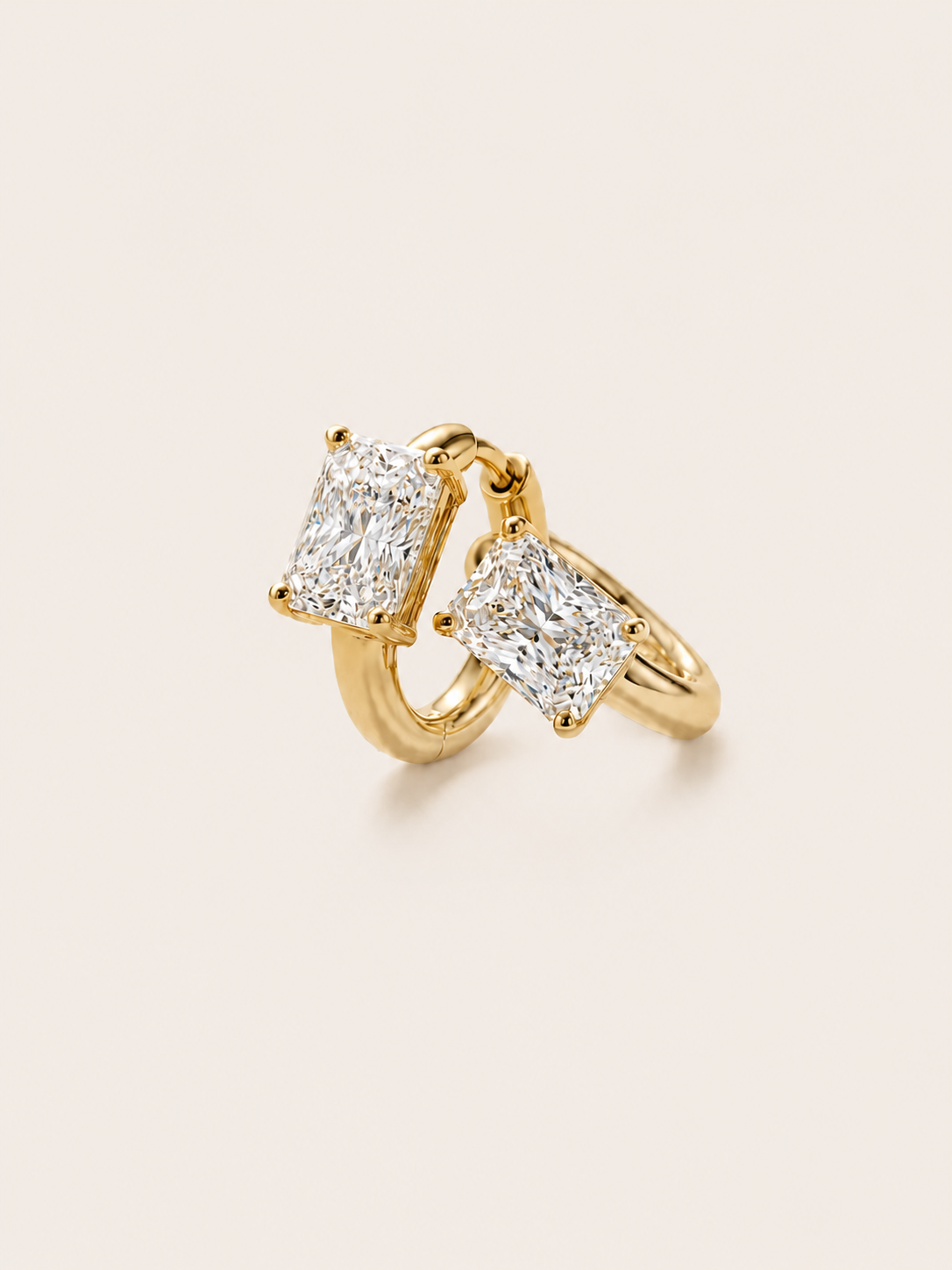 Radiant-Cut Wrap-Around Huggie Earrings