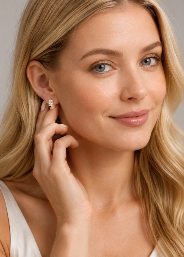 Radiant-Cut Wrap-Around Huggie Earrings