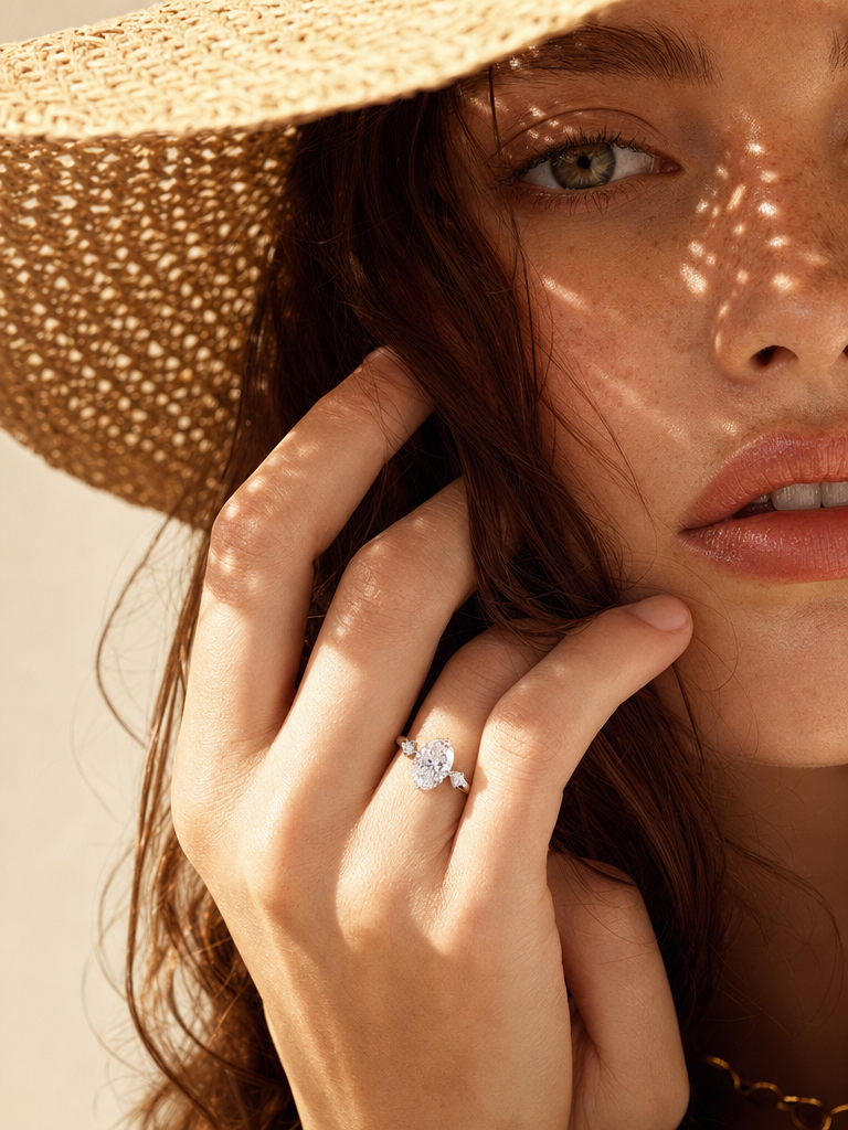 Oval Modified Brilliant Three-Stone Diamond Ring