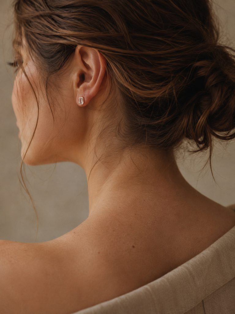 Emerald-Cut Solitaire Stud Earrings