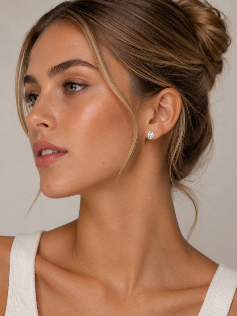 Pear Brilliant-Cut Bezel Solitaire Stud Earrings