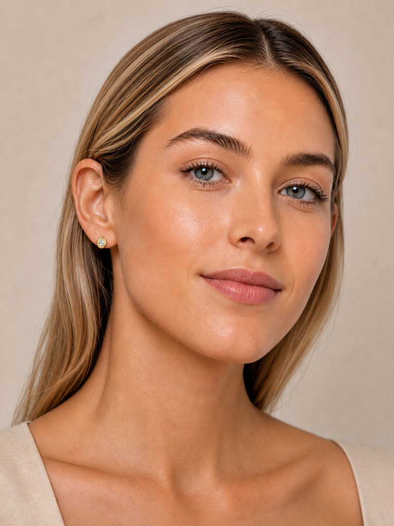 Pear Brilliant-Cut Bezel Solitaire Stud Earrings