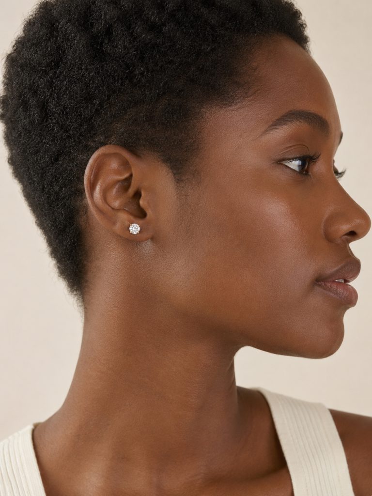 Round Brilliant-Cut Four-Prong Solitaire Stud Earrings