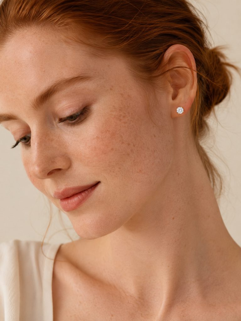 Round Brilliant-Cut Four-Prong Solitaire Stud Earrings