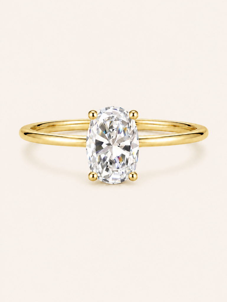 Geometric Lab-Grown Diamond Stackable Ring — Oval Cut