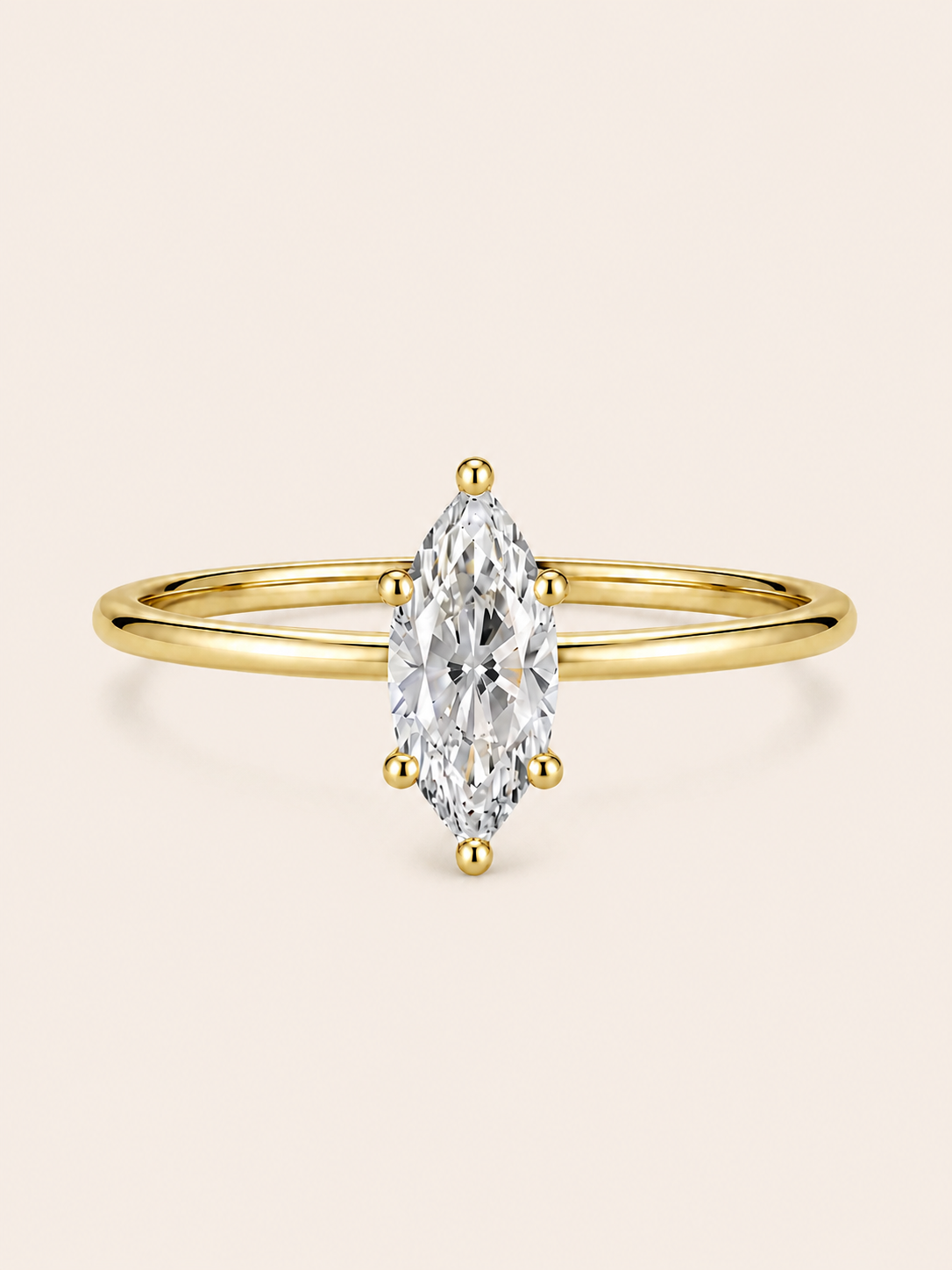 Geometric Lab-Grown Diamond Stackable Ring — Marquise Cut