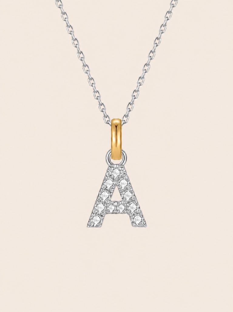 14K Gold Pavé Initial Charm