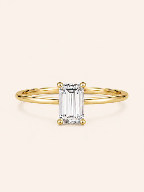 Emerald-Cut Lab-Grown Diamond Stackable Ring